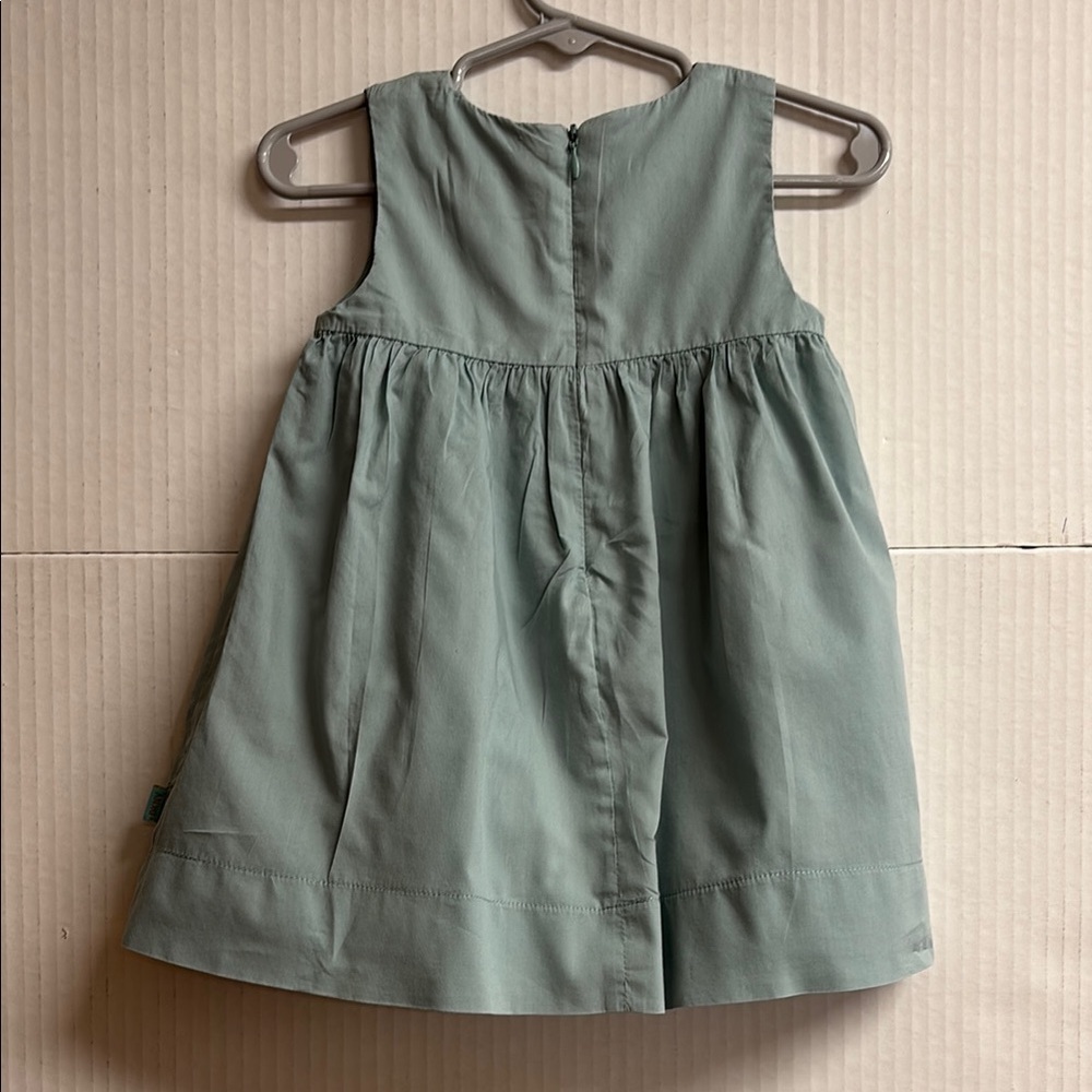 DKNY Kids Green Dress with Floral Embroidery Size 12M - Picture 7 of 10